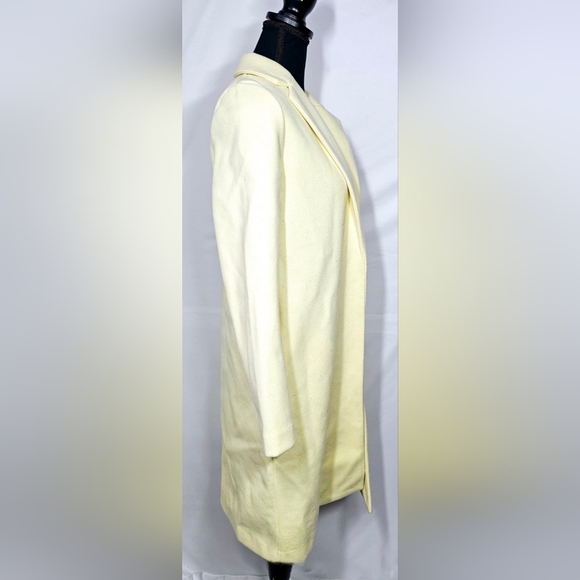 Small Zara Yellow Cream Open-Front Trench Coat - Picture 2 of 5